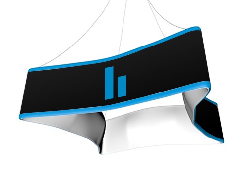 Square Curved Tension Fabric Hanging Sign