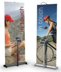 Banner Stands with LCD Screens & iPad Tablets