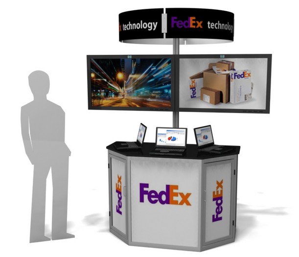 Exhibit Line Double LCD Screen Trade Show Kiosk